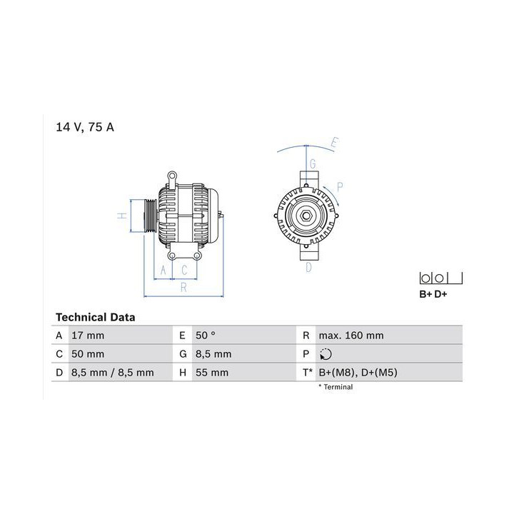 Kintamosios srovės generatorius BOSCH 0 986 049 081