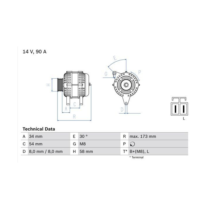 Kintamosios srovės generatorius BOSCH 0 986 049 191