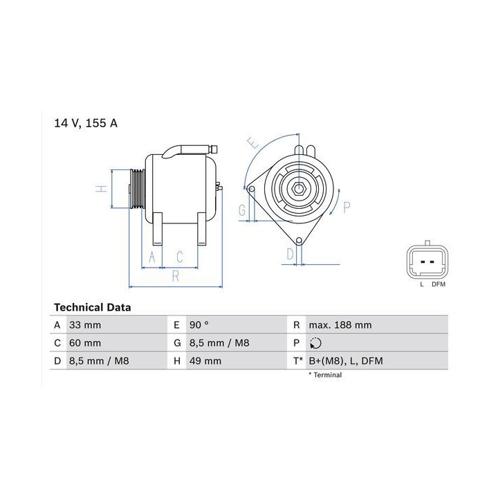 Kintamosios srovės generatorius BOSCH 0 986 049 450
