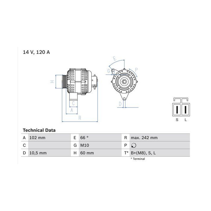 Kintamosios srovės generatorius BOSCH 0 986 049 550