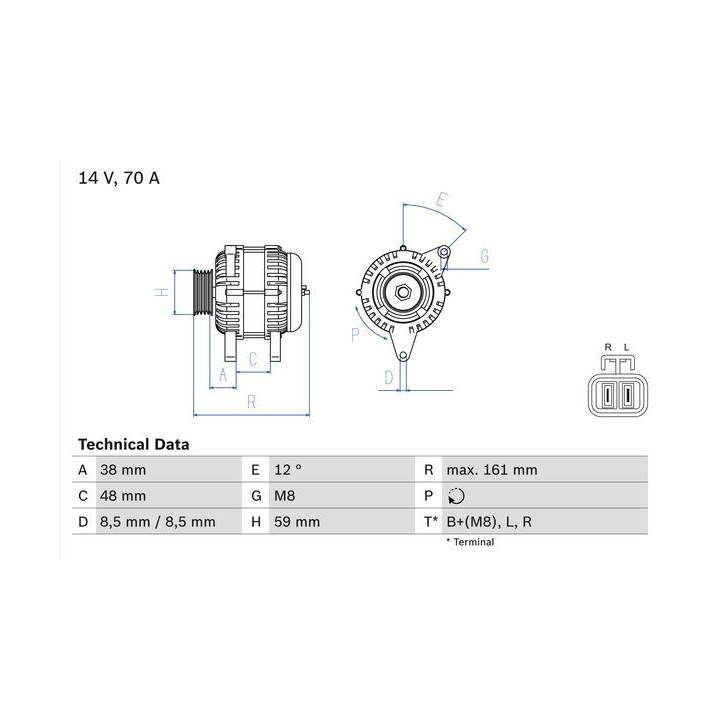 Kintamosios srovės generatorius BOSCH 0 986 049 570