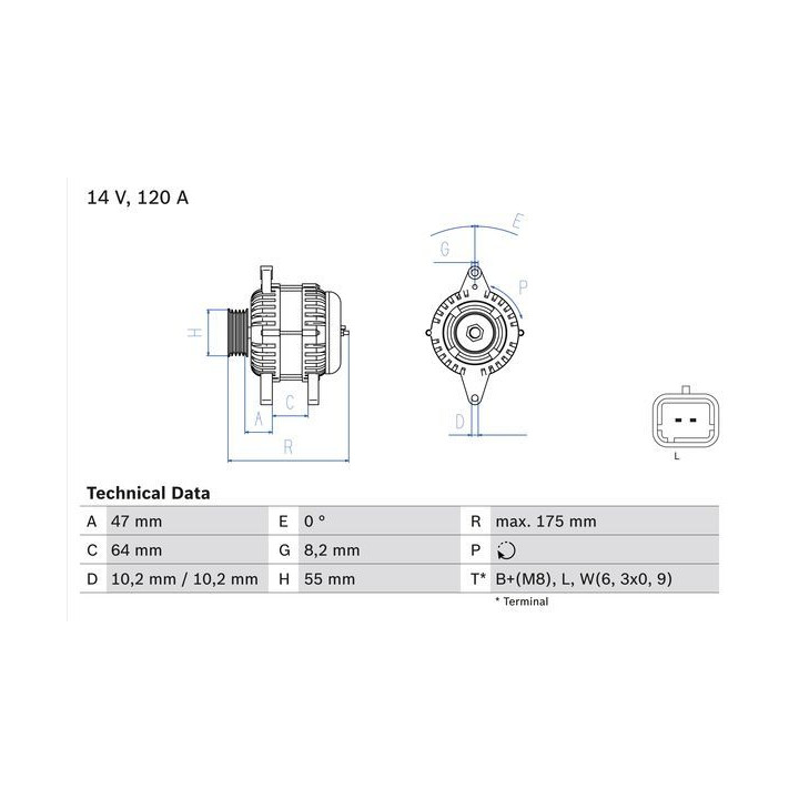 Kintamosios srovės generatorius BOSCH 0 986 049 650