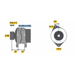 Kintamosios srovės generatorius BOSCH 0 986 080 280