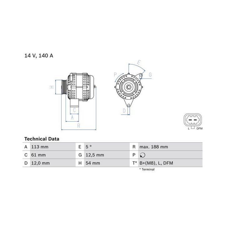 Kintamosios srovės generatorius BOSCH 0 986 080 380