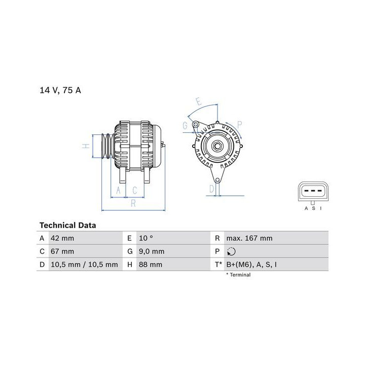 Kintamosios srovės generatorius BOSCH 0 986 080 390