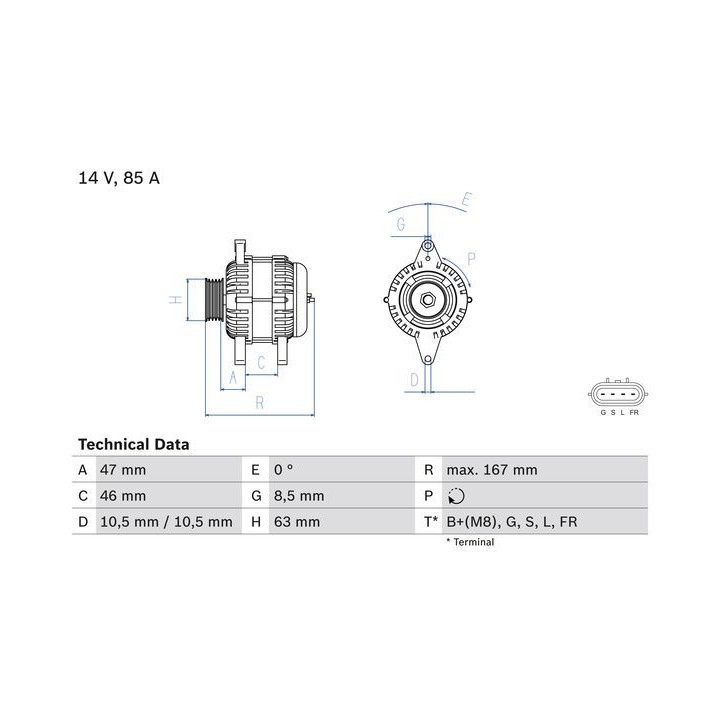 Kintamosios srovės generatorius BOSCH 0 986 080 480
