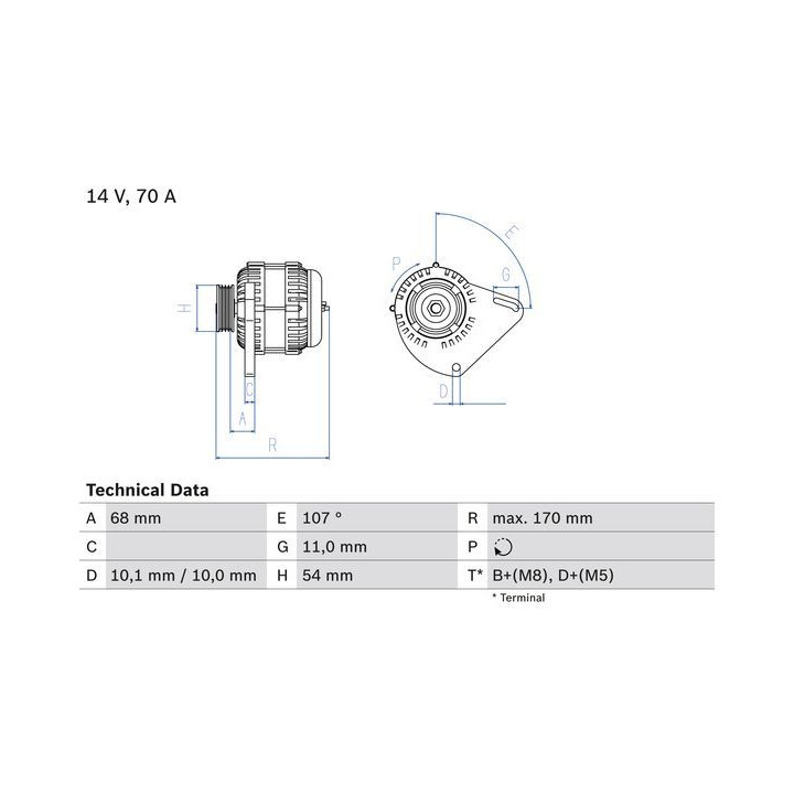Kintamosios srovės generatorius BOSCH 0 986 080 560