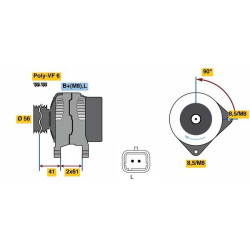 Kintamosios srovės generatorius BOSCH 0 986 081 270