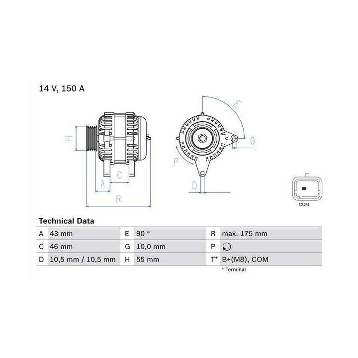 Kintamosios srovės generatorius BOSCH 0 986 082 240