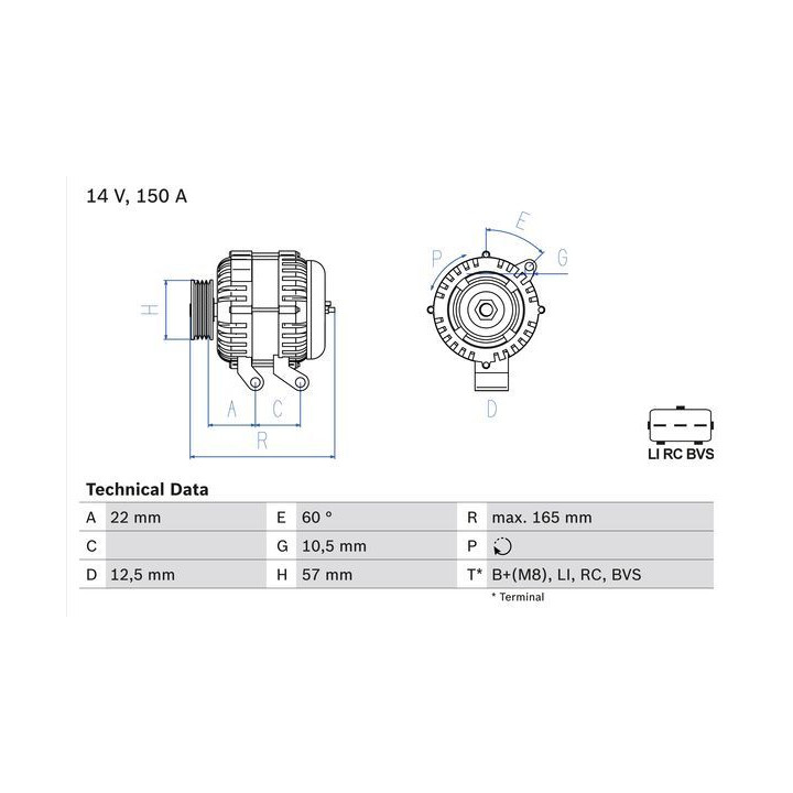 Kintamosios srovės generatorius BOSCH 0 986 082 400