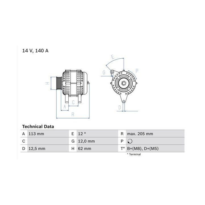 Kintamosios srovės generatorius BOSCH 0 986 082 620