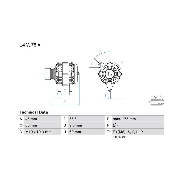 Kintamosios srovės generatorius BOSCH 0 986 083 770