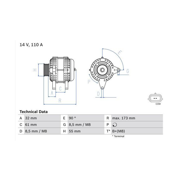Kintamosios srovės generatorius BOSCH 0 986 083 980