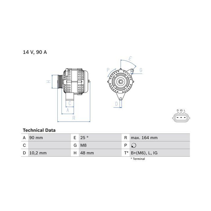 Kintamosios srovės generatorius BOSCH 0 986 084 090