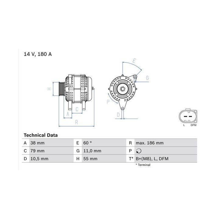 Kintamosios srovės generatorius BOSCH 0 986 084 140