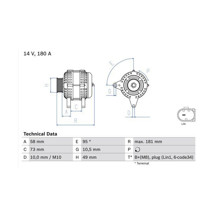 Kintamosios srovės generatorius BOSCH 0 986 084 630
