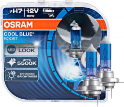 Lemputės H7 62210CBB-HCB Cool Blue Boost  5500K  80W ( 2 vnt. )( šviečia baltai )